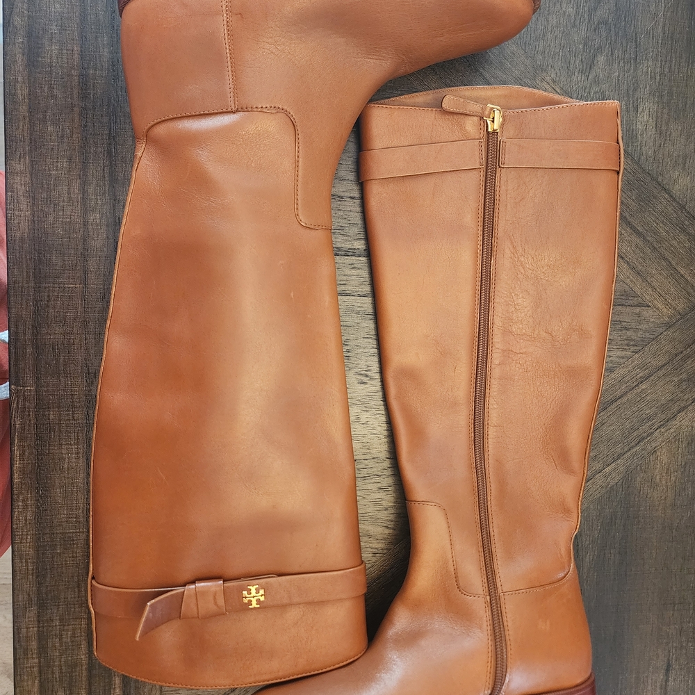 Tory Burch Tan Leather Equestrian Boots